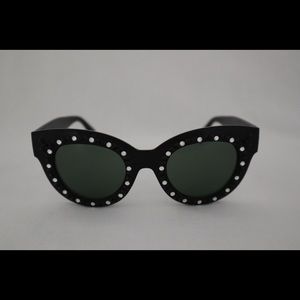 Sunglasses Made wBlk/Crystal Swarovski Rhinestones